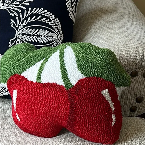 NEW! Vintage Inspired Large Cherry Accent Throw Pillow - Picture 7 of 7